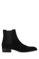 Saint Laurent Black Suede Wyatt Botas de tobillo