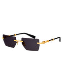 Balmain Geometrical Sunglasses Bps 150 E 53 Gld Blk
