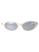 Delikatne Monster Owalne okulary przeciwsłoneczne kula W2 White