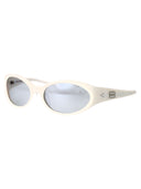 Delikatne Monster Owalne okulary przeciwsłoneczne kula W2 White