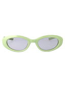 Delikatne Monster Owalne okulary przeciwsłoneczne Blanc gr8 zielony