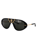 Casablanca Aviator Sunglasses Ew 033 01 Black Gold