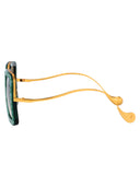 Anna Karin Karlsson Squared Sunglasses Beaming Sky Gold Emerald
