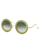 Anna Karin Karlsson Round Sunglasses Magic You 2.0 Gold Emerald
