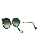 Anna Karin Karlsson Round Sunglasses Rose Et La Roue Crystal Gold Emerald