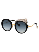 Anna Karin Karlsson Round Sunglasses Rose Et La Roue Crystal Gold Ice