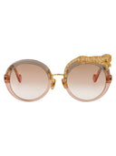 Anna Karin Karlsson Round Sunglasses Rose Et La Roue Crystal Gold Tobacco