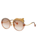 Anna Karin Karlsson Round Sunglasses Rose Et La Roue Crystal Gold Tobacco