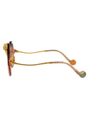 Anna Karin Karlsson Round Sunglasses Rose Et La Roue Crystal Gold Tobacco