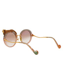 Anna Karin Karlsson Round Sunglasses Rose Et La Roue Crystal Gold Tobacco