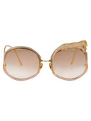 Anna Karin Karlsson Round Sunglasses Rose Et Le Rêve Sun Gold Tobacco