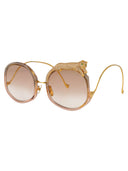 Anna Karin Karlsson Round Sunglasses Rose Et Le Rêve Sun Gold Tobacco