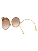 Anna Karin Karlsson Round Sunglasses Rose Et Le Rêve Sun Gold Tobacco