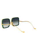 Anna Karin Karlsson Squared Sunglasses White Moon Gold Emerald