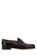 John Lobb Dark Brown Leather Lopez Loafers