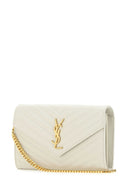 Saint Laurent Ivory Leather Clutch