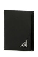 Billetera de cuero negro prada