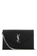 Bolso de mano de cuero negro de Saint Laurent