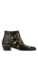 Chloe Embellished Nappa Leather Susanna Ankle Boots