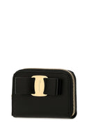 Portafoglio di cuoio nero di salvatore ferragamo