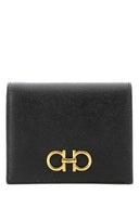 Portafoglio di cuoio nero di salvatore ferragamo