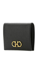 Portafoglio di cuoio nero di salvatore ferragamo