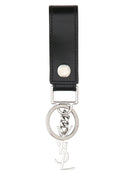 Saint Laurent Black Leather Monogram Key Ring