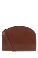 A.P.C. Brown Leather Demi Lune Shoulder Bag