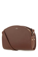 A.P.C. Brown Leather Demi Lune Shoulder Bag