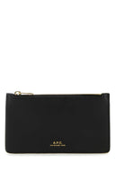 A.P.C. Black Leather Willow Card Holder