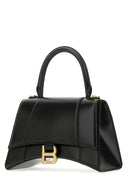 Balenciaga Petit sac à main sablier en cuir noir
