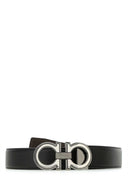 SALVATORE FERRAGAMO BLACK DEKWERTYLNY PASA