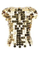 Paco Rabanne Gold Pailletten Top