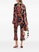 Dolce & Gabbana Carretti Print Silk Trousers