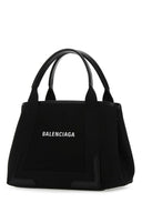 Balenciaga Black Canvas kleine Cabas Navy Handtasche