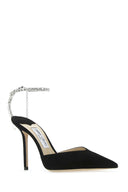Jimmy Choo Black Suede Saeda 100 Pumps