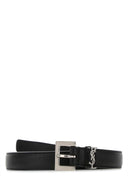 Cintura in pelle nera Saint Laurent