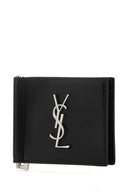 Saint Laurent Black Leather Card Holder