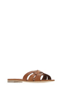 Saint Laurent Brown Leather Tribute 05 Slippers