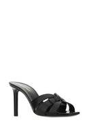 Saint Laurent Black Leather Tribute 85 Mules
