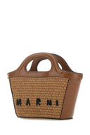 Marni Two Tone Leather And Straw Tropicalia Handbag