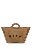 Marni Two Tone Leather와 Raffia Small Tropicalia Summer Handbag