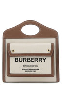 Burberry Two Tone Canvas And Leather Mini Pocket Handbag