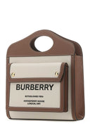 Burberry Two Tone Canvas And Leather Mini Pocket Handbag