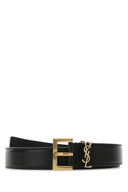Saint Laurent Black Leather Belt