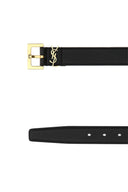Saint Laurent Black Leather Belt