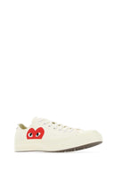 Comme Des Garcons Play Ivory Canvas Comme Des Garã§Ons X Converse Sneakers