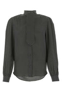 Saint Laurent Embroidered Silk Blouse