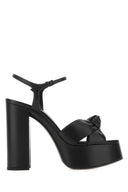 Saint Laurent Black Leather Bianca 85 Sandals