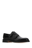 John Lobb Black Leather William Monk Strap Shoes